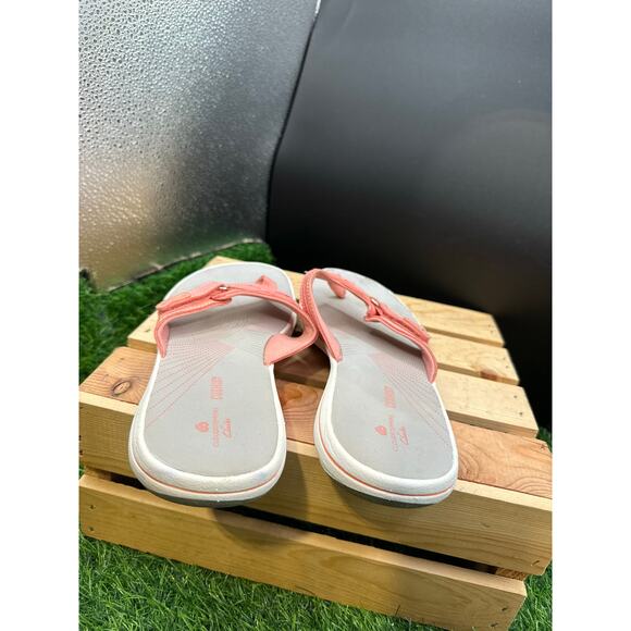 Cloudsteppers by Clarks- Coral/Grey Sandals- Size 9W - Picture 7 of 10